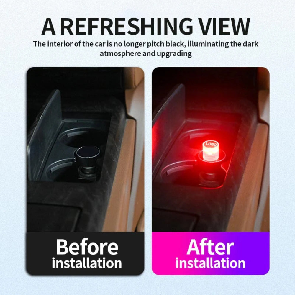 Mini luz LED USB decorativa para o interior do carro