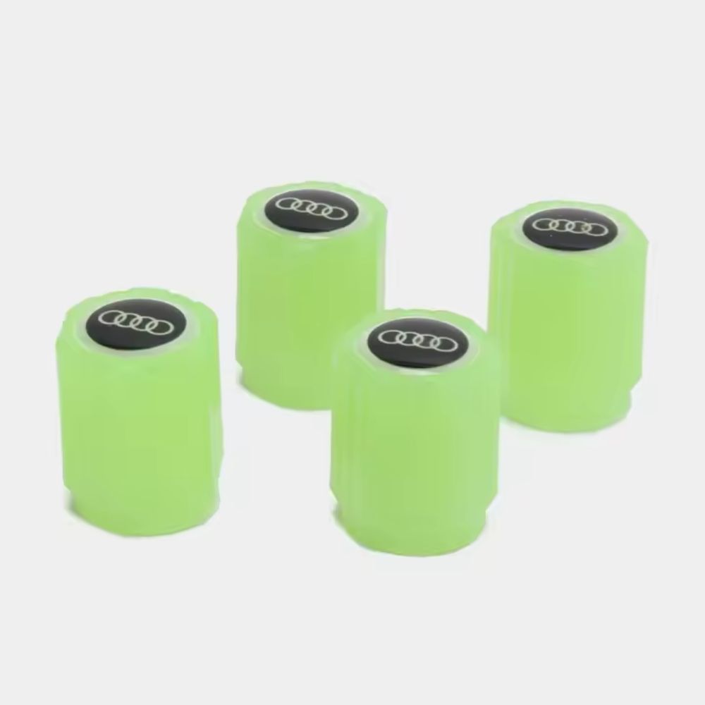 Conjunto de 4 tampas luminosas para válvulas com logótipo de automóvel (ajuste universal)