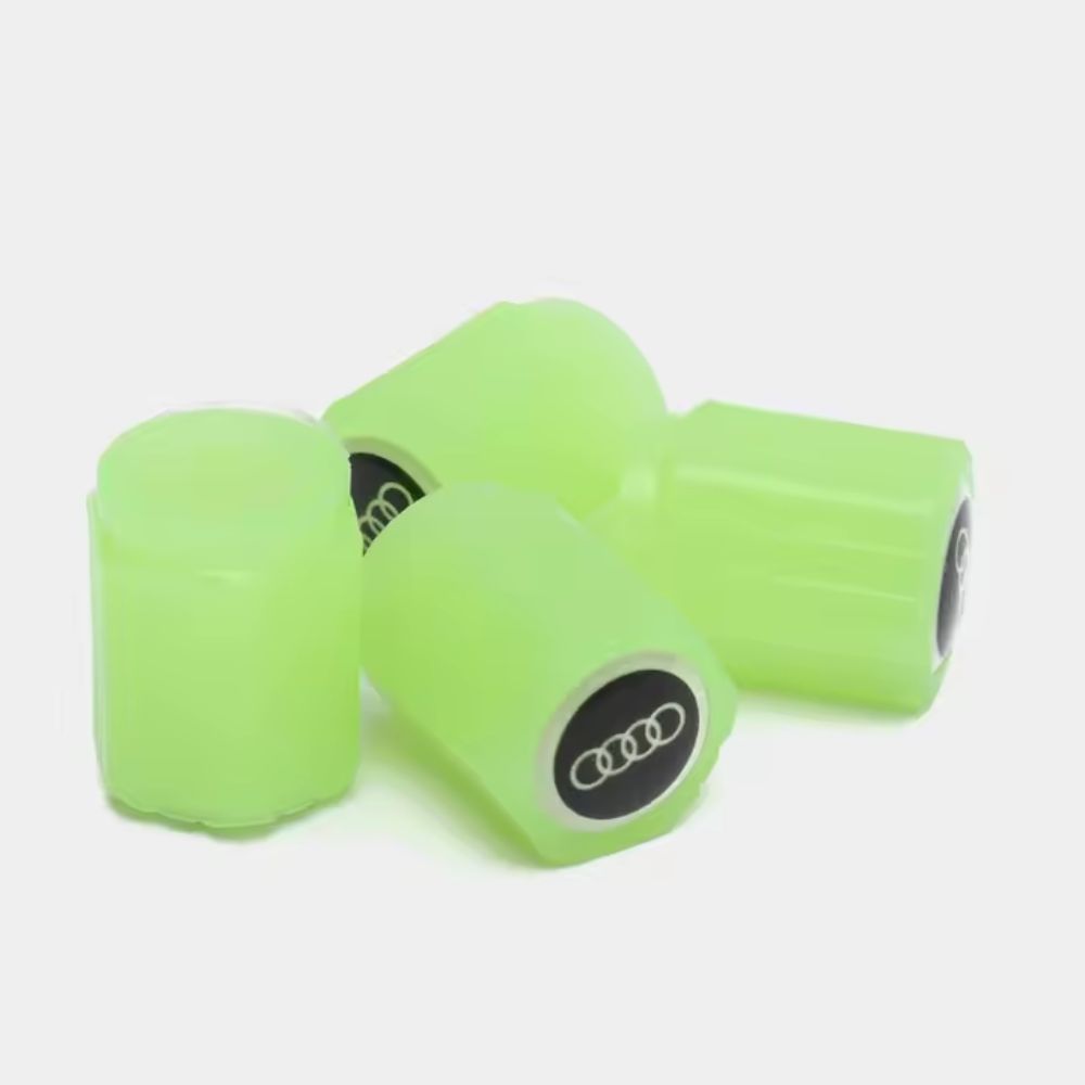 Conjunto de 4 tampas luminosas para válvulas com logótipo de automóvel (ajuste universal)