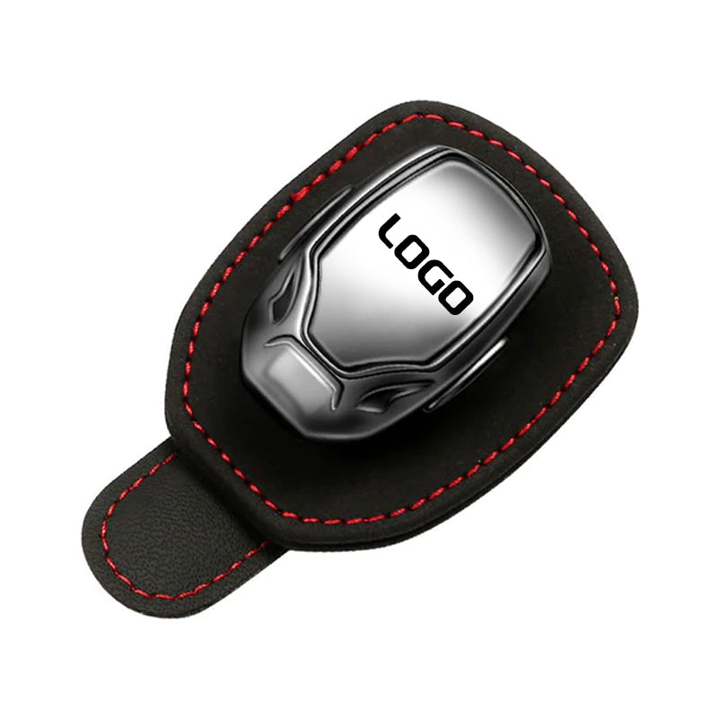Clip multifuncional para óculos em camurça com o logótipo do seu carro