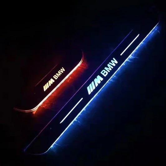 Conjunto de 2 soleiras de porta com LED para automóvel