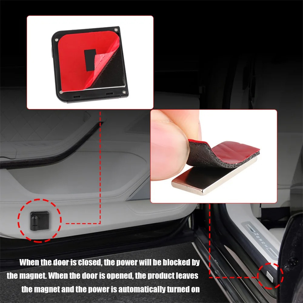 Projetor LED para portas de automóvel de fácil instalação (2 unidades)