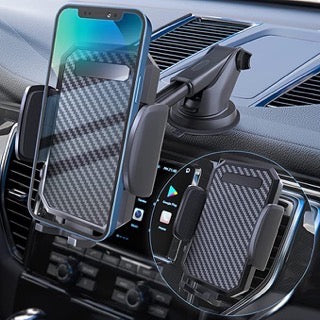 Suporte para telemóvel com ventosa para carro + acessório para a saída de ar (oferta)